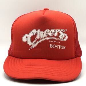 Vintage Cheers Hat Snapback Trucker Cap Mens Red 90s TV Show 1992 Promo